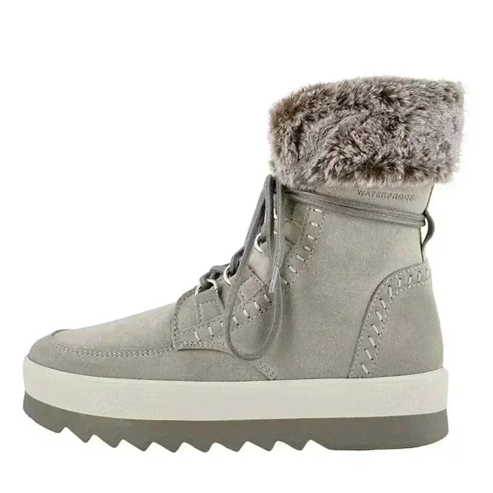 New COUGAR‎ Vanetta Suede Waterproof Winter Ankle Boots in Mushroom Suede US6